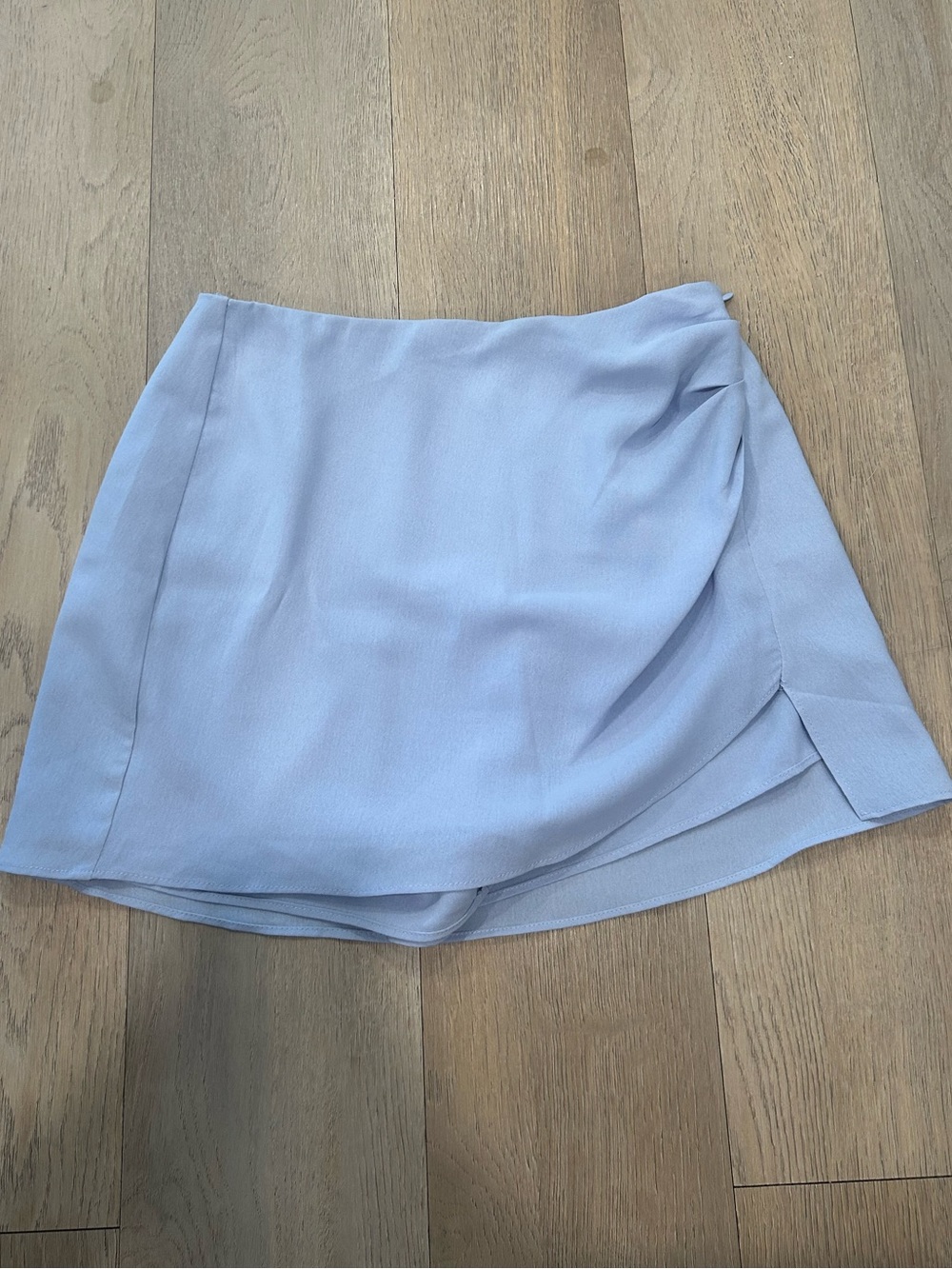 Source Unknown Light Blue Wrap Mini Skirt